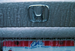 Ice coated car